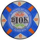 2016 Unredeemed Bit Coin Btcc Blue 10k Bits Poker Chip   01 Btc     pcgs Ms-69