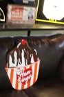 Scarce 1950s Nos Hum Dinger Ice Cream Sunade Hot Fudge Cherry Painted Metal Sign