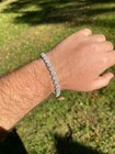 Real 9 5ct Moissanite 925 Silver Mens Iced Flooded Out Cluster Tennis Bracelet
