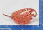 Hand Blown Glass Bird Murano Style Red Orange Speckled