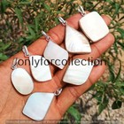 New Arrive Mother Of Pearl Gemstone 925 Sterling Silver Plated Bezel Pendant Lot