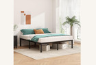 Queen Metal Bed Frame  Black  14 Inch Tall Platform With Strong Slats