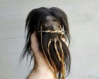 Shrunken Head  Real Leather And Hair  Oddities  Curiosities  Creepy  Lama Alpaca