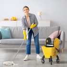 Mop Bucket With Wringer On Wheels With Mop  27 5 Quart  Yellow