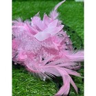 Pink Floral Feather Fascinator Pillbox Hat Black Polka Dot Veil Hair Clip