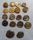 18 Vintage Antique Metal Picture Buttons People