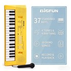 37 Keys Kids Piano With Microphone  Music Keyboard  Light Yellow