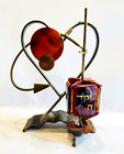 Jewish Dreidel Gary Rosenthal 9  Kinetic Sculpture Copper Brass Art Glass Heart