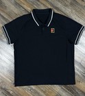Nike Court Heritage Tennis Polo Shirt Black Slim Fit Mens Size Large Mesh Vented