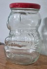 Vtg Kraft Grape Jelly Bear-shaped Glass Jar Clear W  Red Lid