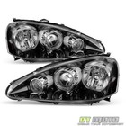 Black 2005-2006 Acura Rsx Headlights Headlamps Pair Left right Replacement 05-06