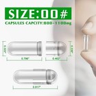 Capsuline Size 00 Empty Vegan Capsules Clear 1000 Count Vegetarian Separated