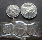 Set Of Five Coins Of Bermuda First Decimal Coins Silver  1   Queen Elizabeth Ii