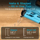 Seesii 2 In 1 Cordless Nail Gun Brad Nailer 18 Ga 1000 Nails staples   2xbattery