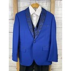 Boys Kids  World Royal Blue Brocade Tuxedo Suit Set Size 10 Formal 4-piece China