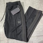 Men Women Quality Black Embroidered Needles Track Pants Classic Stripe Trousers