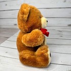 Dan Dee 1990 10  Plush Teddy Bear Brown Red Ribbon Ftd Vintage Stuffed Animal