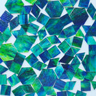 100pcs Stained Glass Mosaic Tiles - 1 Inch Each Side Dark Green   Blue Mixed    