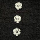 3 Chanel Black And White Camelia Flower Cc Logo Buttons 25mm Large