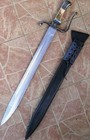 Falchion Sword  carbon Steel Antique Battle Ready Sword 27  With Wooden Scabbard