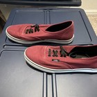Vans Authentic Canvas Low Top Lace-up Sneakers Burgundy black white Unisex 