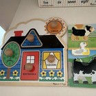 Melissa   Doug Wooden Puzzle Lot  Peg Numbers 0-9  Knobs Shapes House  Chunky An
