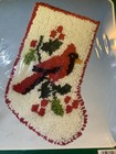 Vintage Bucilla Cardinal Christmas Stocking Latch Hook Kit  13335 8  X 18  New