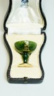 1913 Silver Faberge Siberian Jade Nephrite Carving Caviar Pedestal Bowl Goblet