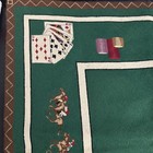 Vintage Needlepoint Poker Table Gambling Horses Cards 33    X 33    Smoking Horse