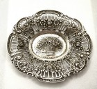 Small Antique European 800 Silver Pierced Oval Bowl C 1900 Flowers 78 Gr  5 25   