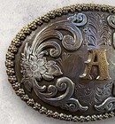 Vintage Nocona    a    Belt Buckle Cowboy Western Initial    a    Monogram Scroll