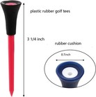 Rubber Cushion Top Plastic Golf Tees Mixed Colors Pack Of 50pcs  3-1 4 