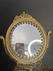 Vintage Hollywood Regency Cherub Cast Iron Tilting Vanity Dresser Makeup Mirror