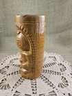Vintage Hawaii Tiki Statue Ceramic Mug Cup Gold Amber Glaze Aloha Barware 15 Oz