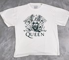 Queen Official Merch White green Crest Logo  m  Classic Rock Music T-shirt