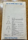 Vintage 1965 Vogue Sewing Pattern 6525 Wide-set Collar Blouse Sz 14 Bust 34