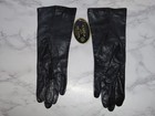 Vintage Aris Silk Lined Leather Gloves Women s Black Size 7 5 W  Tags Nos New