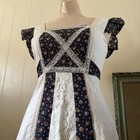 Vintage Women   s Prairy Style Dress White Cotton Blend Lace Floral Panels