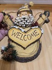 Whimsical Woodland Style Santa Welcome Sign Christmas Door Hanger Holiday Decor 
