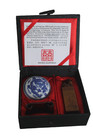 Vintage Chinese Seal Stamp Set W  Carved Stone Chop   Red Ink Silk Brocade Box