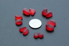 Sea Beach Glass 6 Pairs Red Ruby-like Jewelry Use