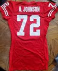 Rare Wisconsin Al Johnson Autographed Game Worn Team Issued Adidas Fb Jersey 