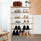6 Tier Bamboo Shoe Rack For Closet  Free Standing Shoe Racks  Stackable Shoes   