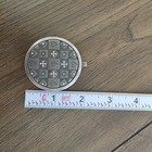 Vintage Makeup Compact W double Mirrors Silver-tone Meral   Rhinestones