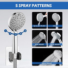 8   Rain Square Shower Head With Handheld Spray Combo High Pressure Adjustable