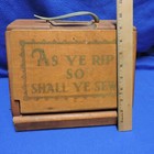 Vintage Wooden Sewing Box Spring Loaded Doors Spool Holder