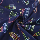 Kids Bed Sheet Set - Colorful  Comfortable  Twin Xl  Neon Spaceships