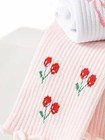 Cute Pilates Socks With Grips For Women Ruffle 2 Pairs-tulip  Cherry Pink