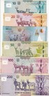 Namibia Set 6 Unc 10 20 30 50 100 200 Dollars 2018-2021 P 13 14 15 16 17 18