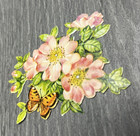 Antique Victorian Die-cut Floral   Butterfly Scrap Ephemera